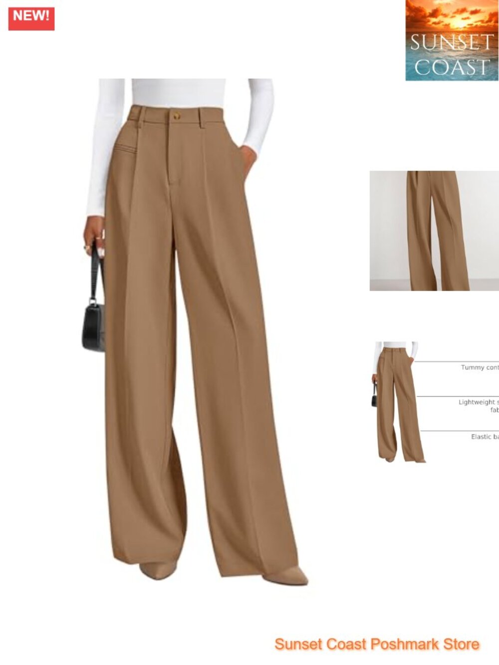 Womens Wide Leg Palazzo Work Pants High Waisted Business Casual Slacks